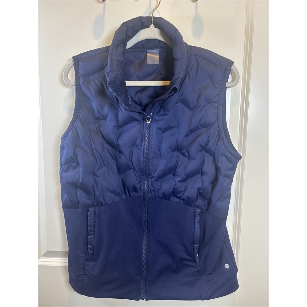 Calia Navy Cold Dash Run Slim Puffer Vest Running Reflective Size Large Active